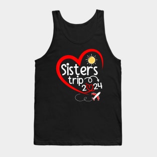 Sisters Trip 2024 Heart Summer Travel Sisters Girls Weekend Tank Top